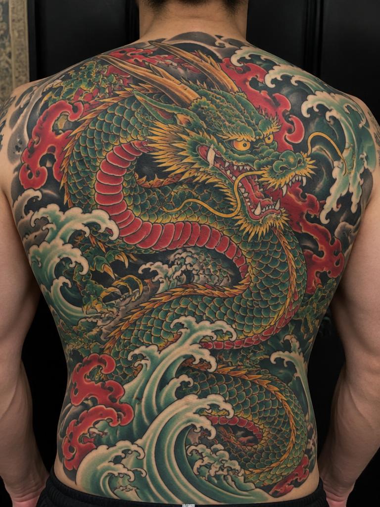 Ryū Dragon — japanese tattoo on the full back