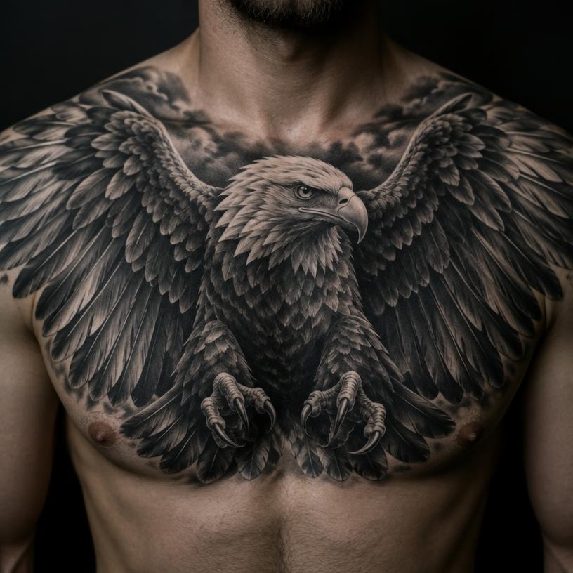 Sovereign Eagle — animals tattoo on the chest